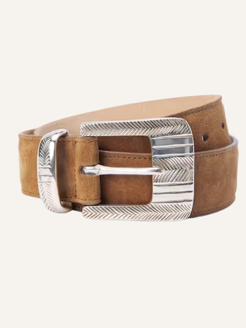 L’AGENCE Aya Belt in Cognac Suede